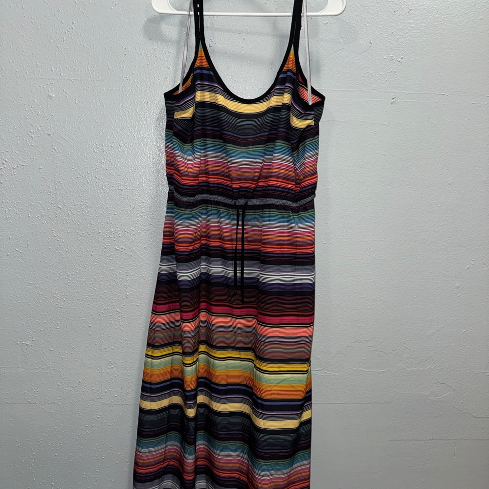 Athleta Multicolor Striped Midi Dress